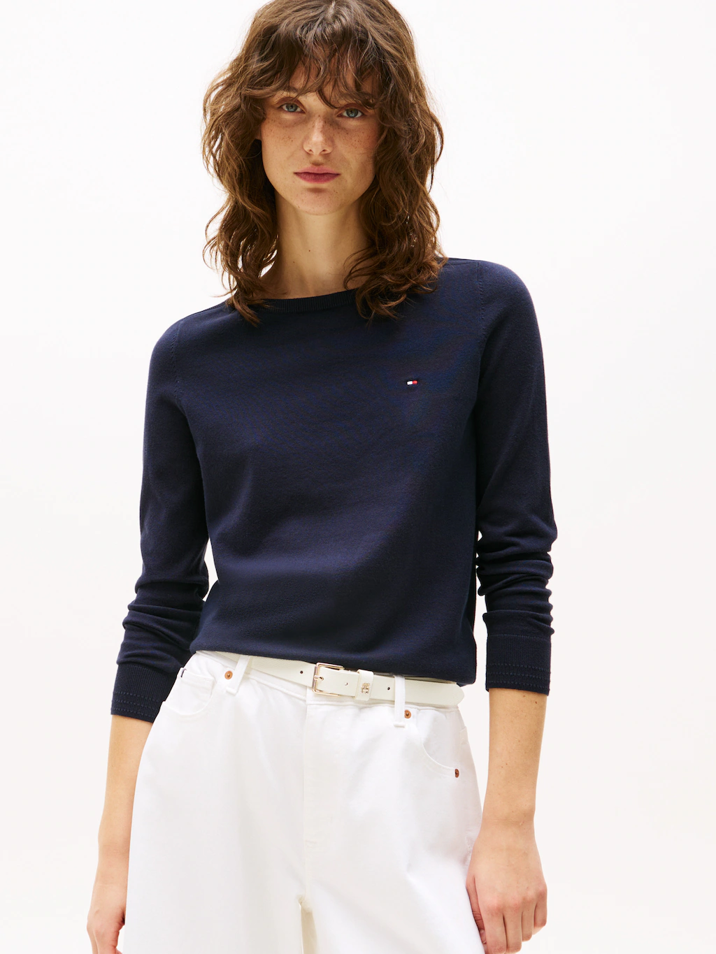 Tommy Hilfiger Strickpullover "CO JERSEY STITCH V-NK SWEATER", mit Tommy Hi günstig online kaufen