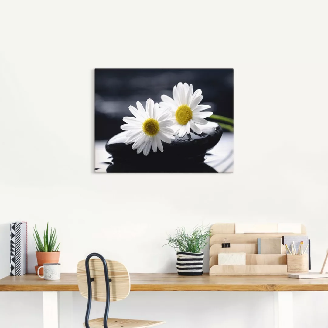 Artland Leinwandbild »Zwei Gerbera auf einem Zenstein«, Blumen, (1 St.), au günstig online kaufen