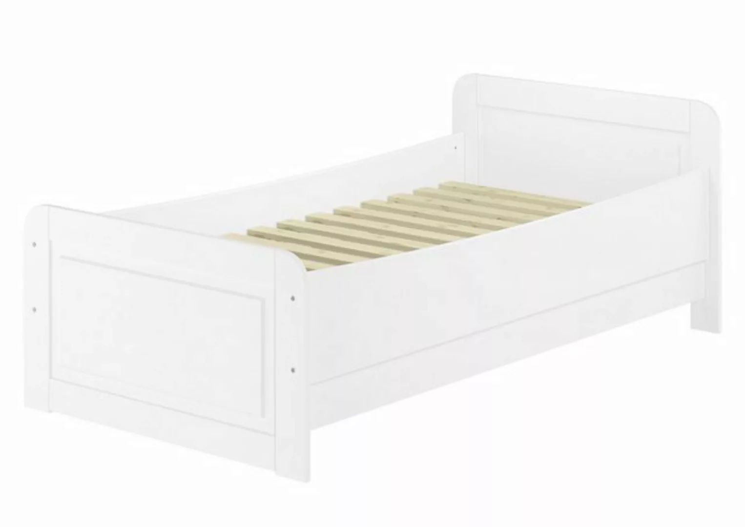 ERST-HOLZ Bett Weißes Seniorenbett Einzelbett extra hoch Kiefernholz massiv günstig online kaufen