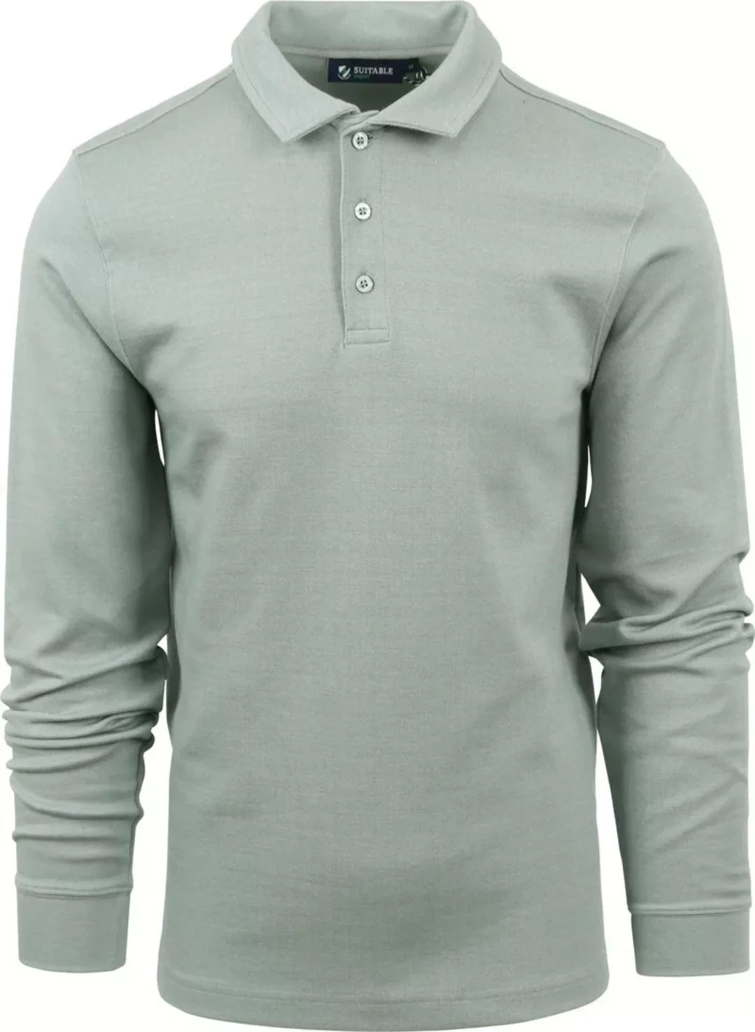 Langarm Slim-Fit Poloshirt "Jink" Stahlgrün - Größe M günstig online kaufen