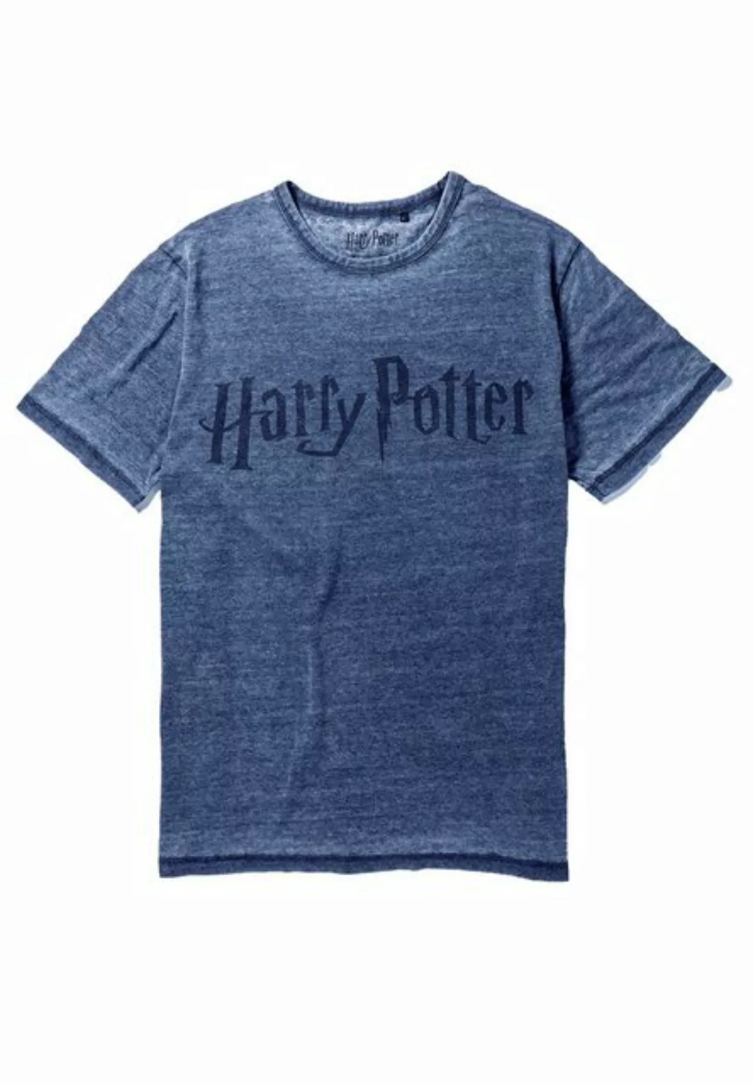 Recovered T-Shirt Harry Potter Classic Logo Blue GOTS zertifizierte Bio-Bau günstig online kaufen
