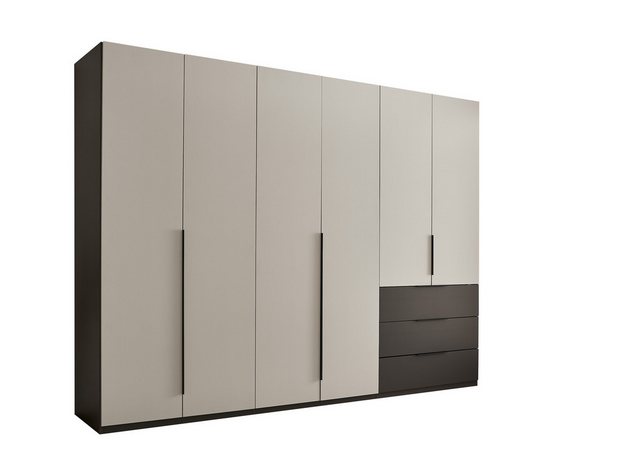 freiraum Kleiderschrank Nuka in Grau, Dekorfolie - 300x225,5x60cm (BxHxT) günstig online kaufen