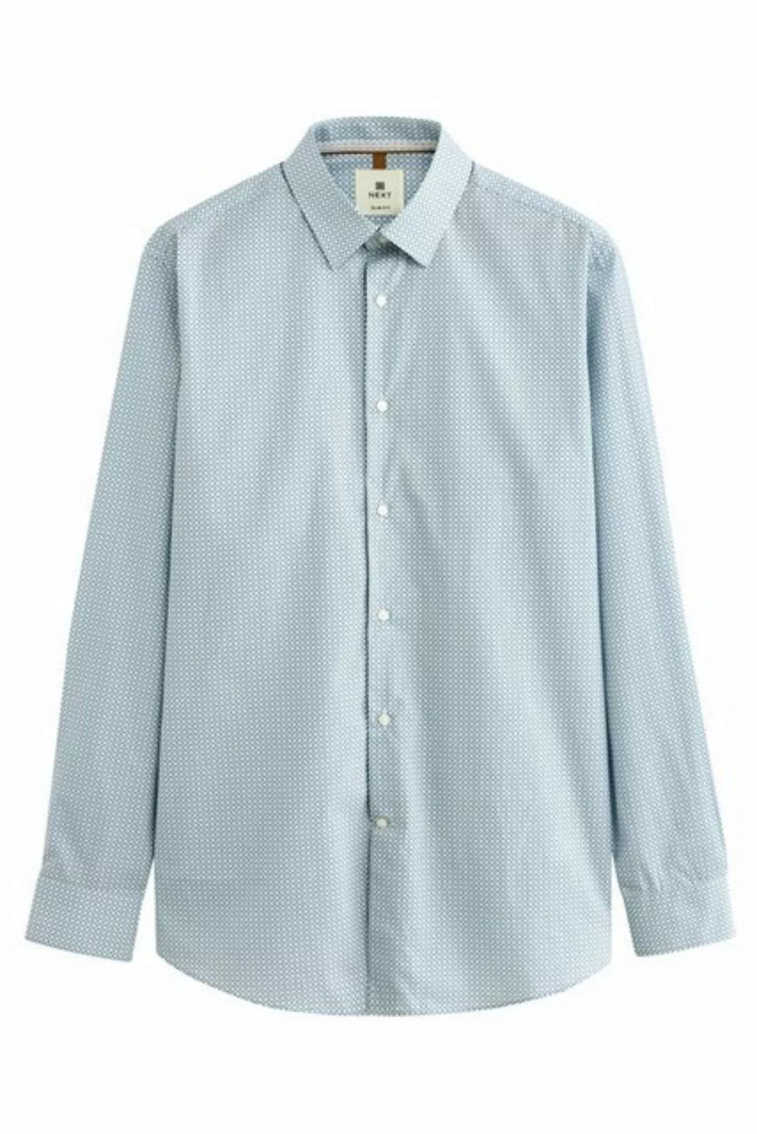 Next Langarmhemd Slim Fit Hemd aus bedruckter Baumwolle (1-tlg) günstig online kaufen