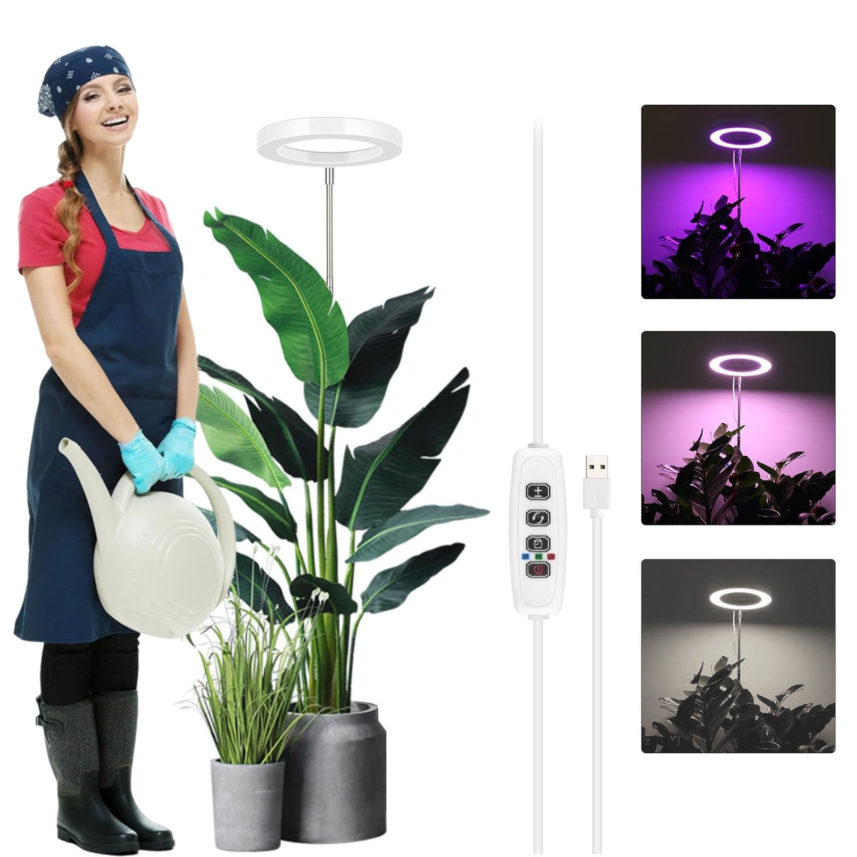 LMaxhome Pflanzenlampe 72LEDs Vollspektrum Wachstumslampe 35-155CM günstig online kaufen