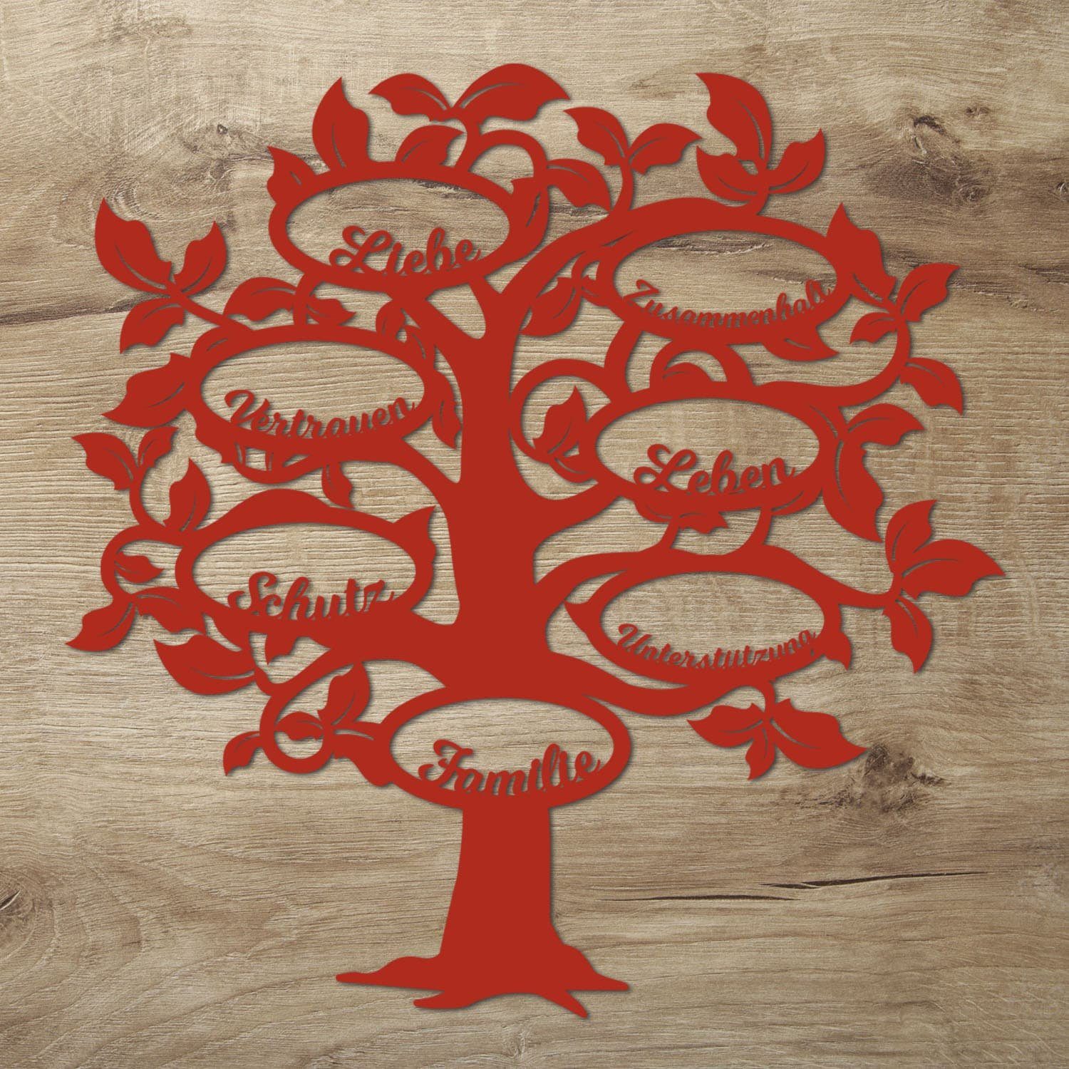 Namofactur 3D-Wandtattoo Holz Wandbild 'Familie Baum' günstig online kaufen