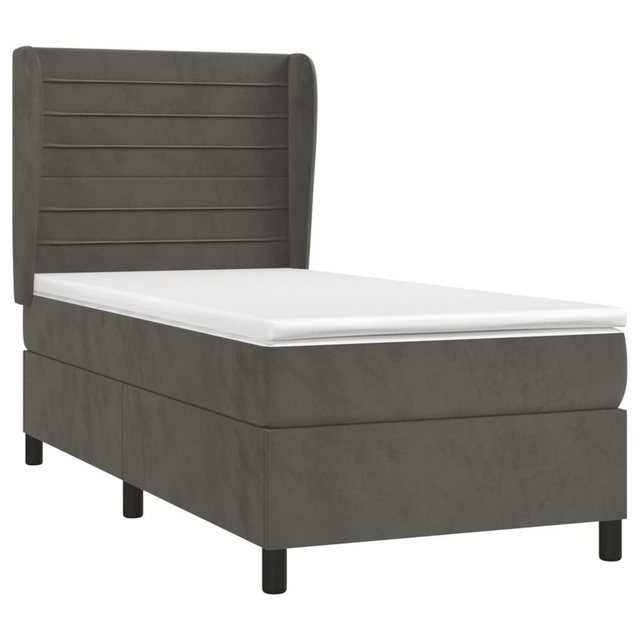 vidaXL Boxspringbett mit Matratze Dunkelgrau 90x190 cm Samt1537584 günstig online kaufen