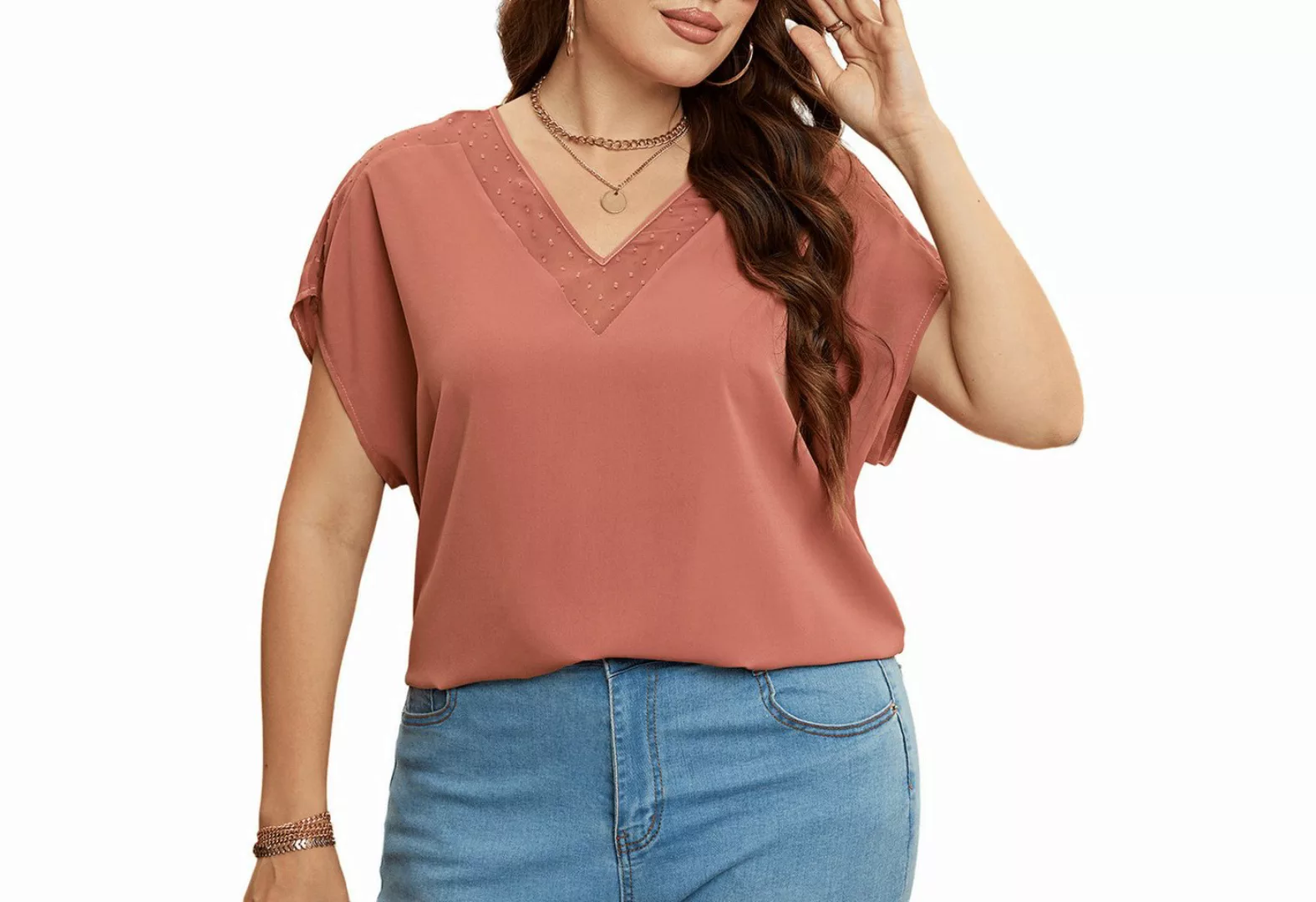 YRIIOMO T-Shirt Sommer Ziegelrot Lose Casual Top Frauen günstig online kaufen