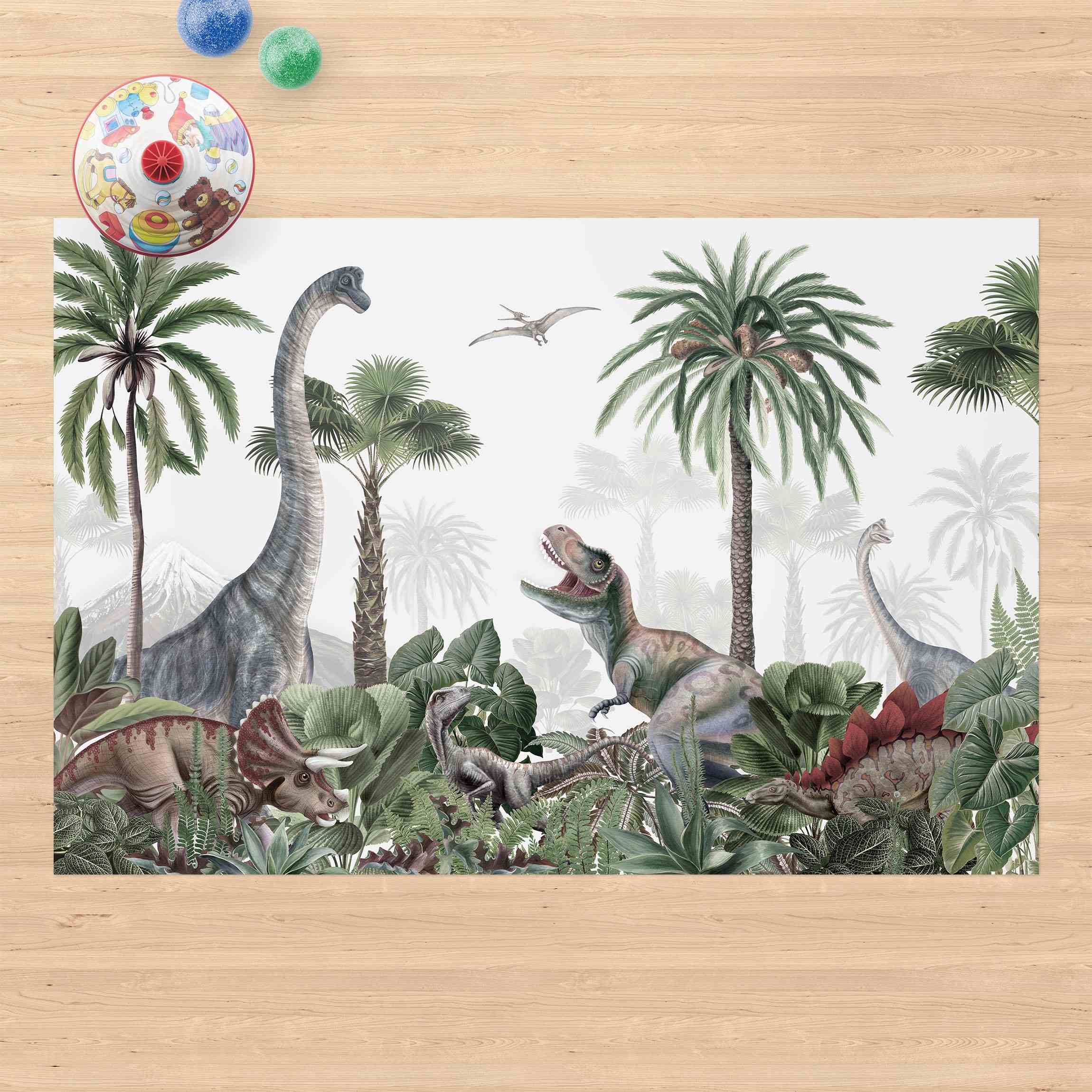 Vinyl-Teppich Dinosauriergiganten im Dschungel günstig online kaufen