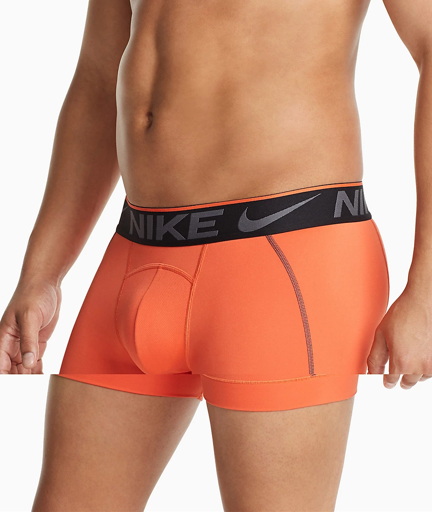 Nike – Hüftslips aus Mikrofaser in Schwarz/Grau/Orange im 2er-Pack-Bunt günstig online kaufen