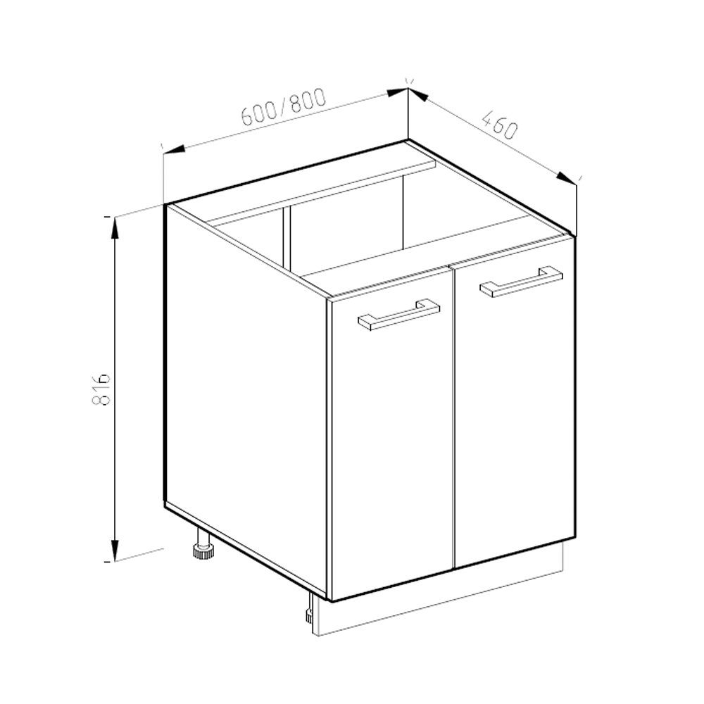 Vicco Unterschrank R-Line, Beton/Weiß, 60 cm, günstig online kaufen