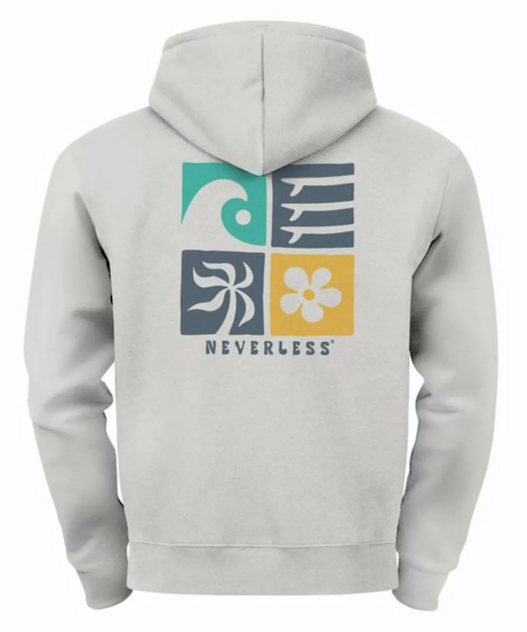 Neverless Hoodie Hoodie Backprint Herren Surfer Style Rückenaufdruck Icons günstig online kaufen