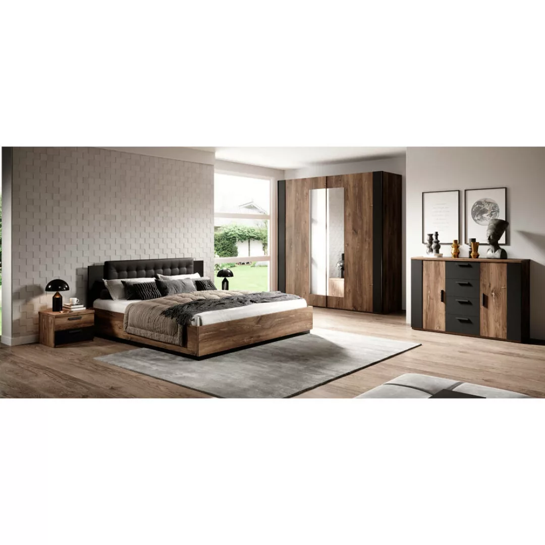 Schlafzimmer Set inkl. Bett und Lattenrost, Liegefläche 180 x 200 cm SOLMS- günstig online kaufen