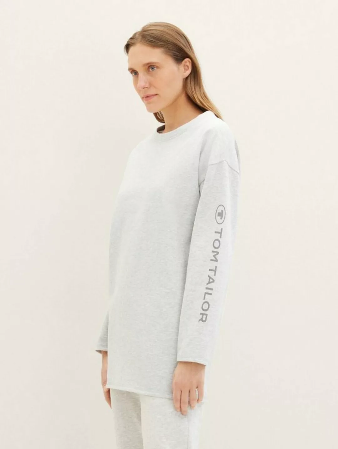 TOM TAILOR Pyjamaoberteil Oversized Langarmshirt mit Logo-Print günstig online kaufen