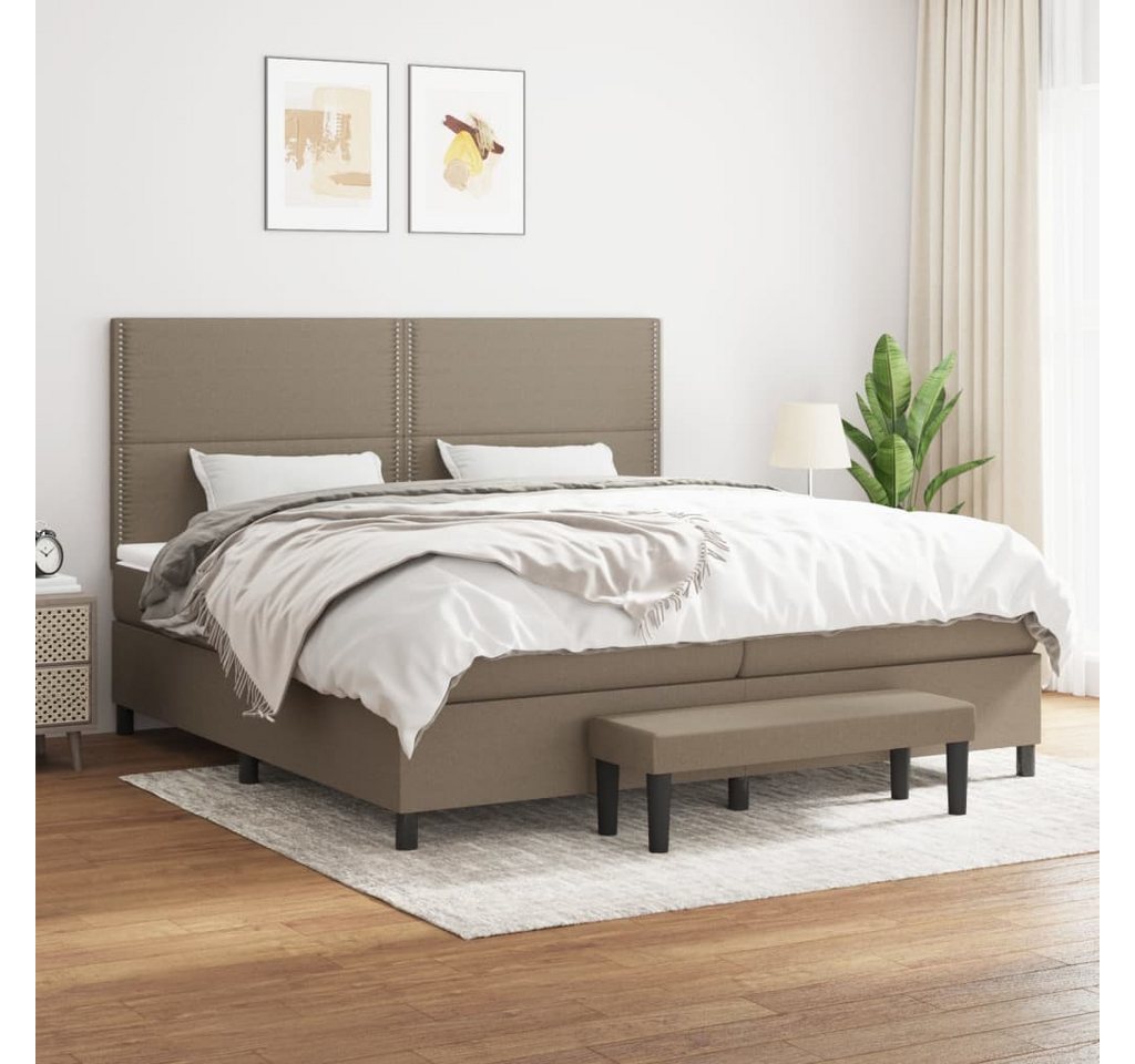 vidaXL Boxspringbett Boxspringbett mit Matratze Taupe 200x200 cm Stoff Bett günstig online kaufen