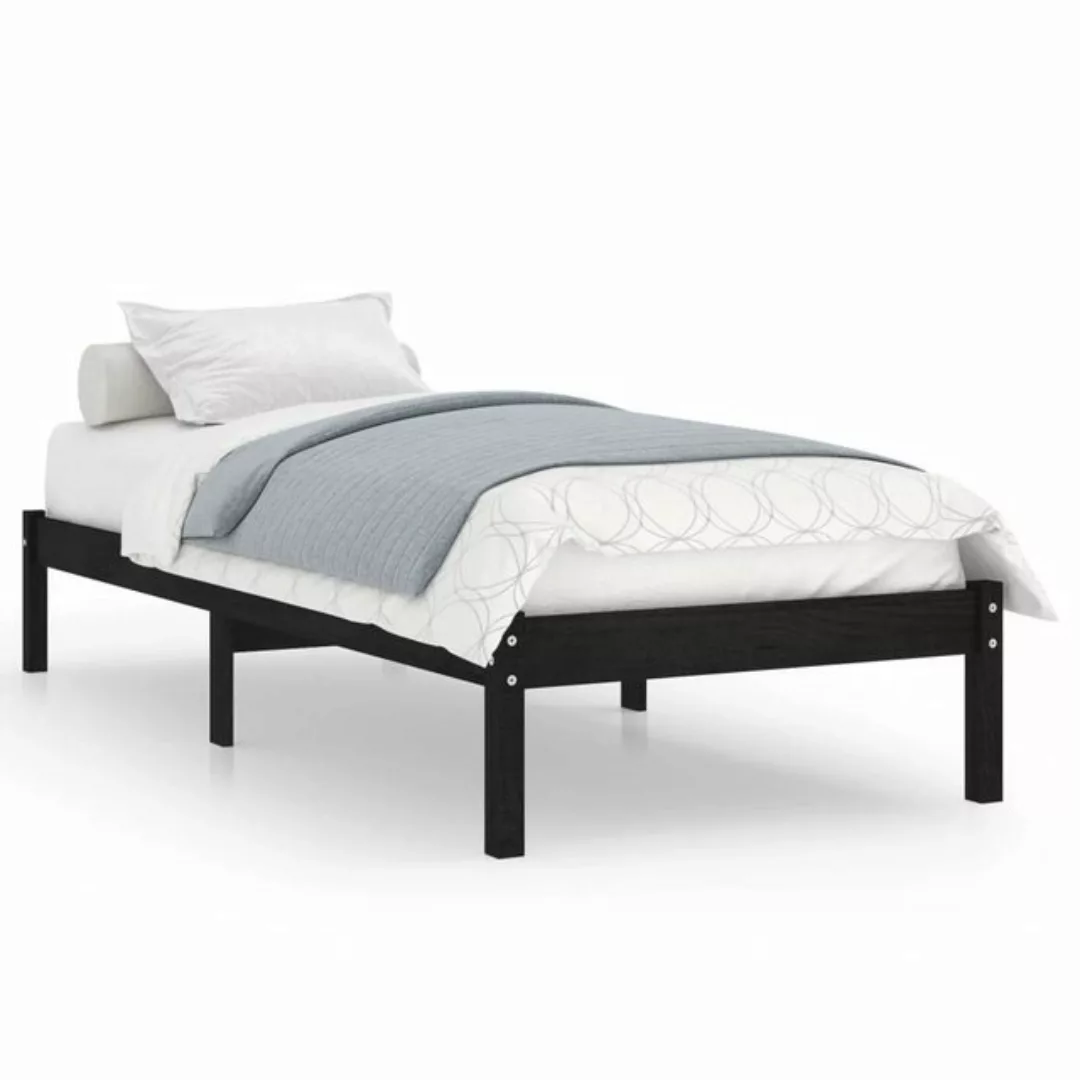 furnicato Bett Massivholzbett Schwarz Kiefer 100x200 cm günstig online kaufen