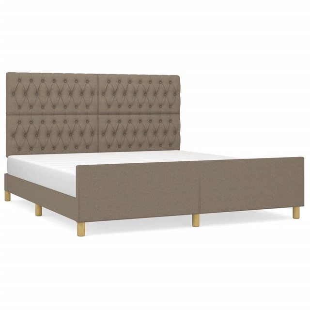 vidaXL Bettgestell Bettrahmen mit Kopfteil Taupe 180x200 cm Stoff Bett Bett günstig online kaufen