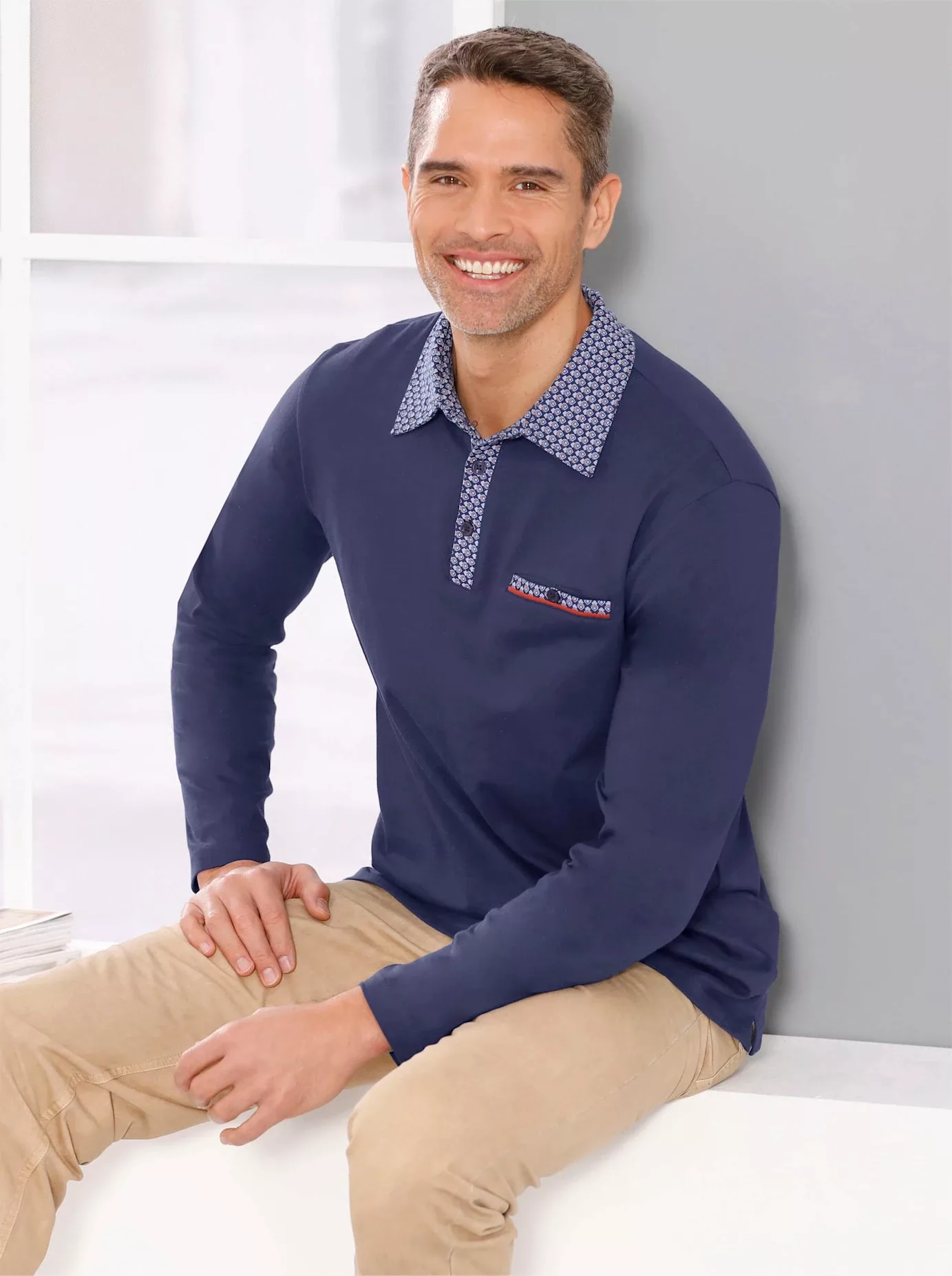 Classic Poloshirt "Langarm-Poloshirt" günstig online kaufen