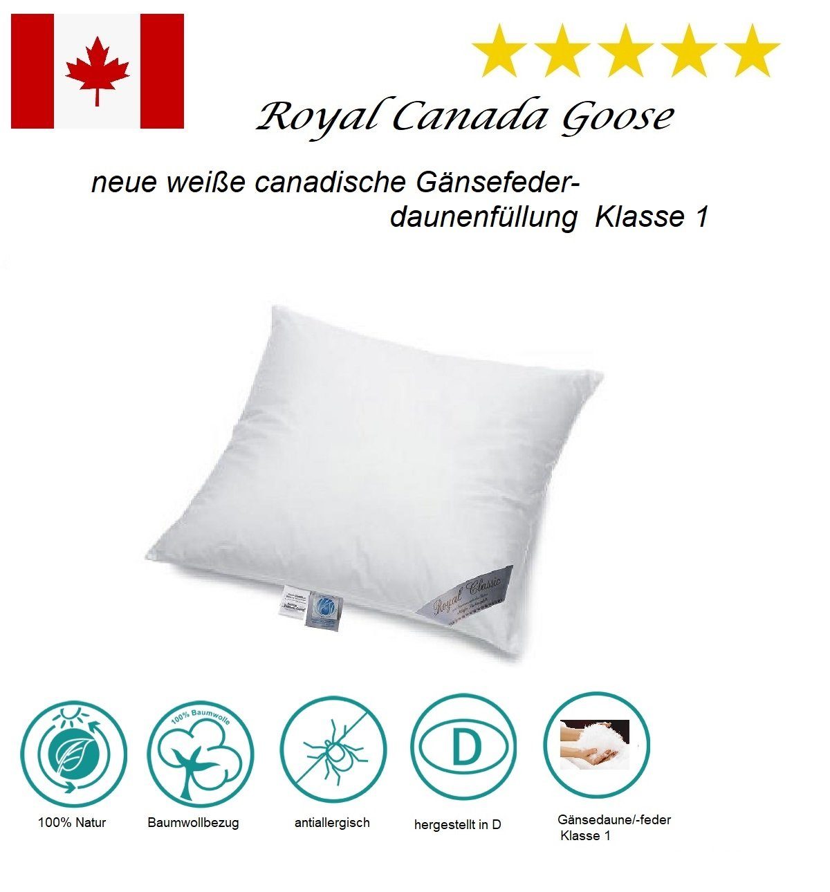Canada Kopfkissen Royal Canada Goose Kissen, günstig online kaufen