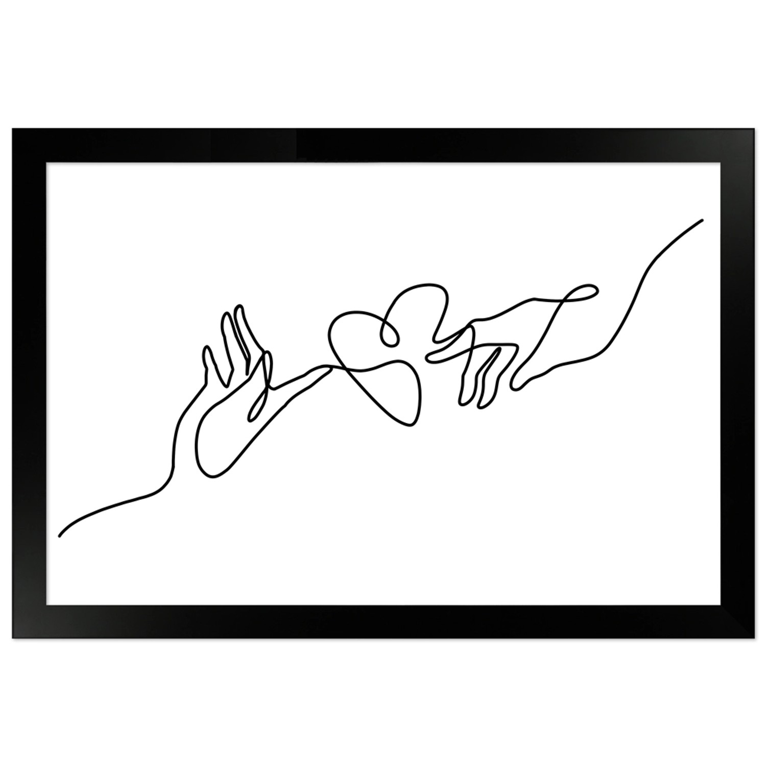 WANDStyle Gerahmtes Poster Line Art Hände 20 x 30 cm günstig online kaufen