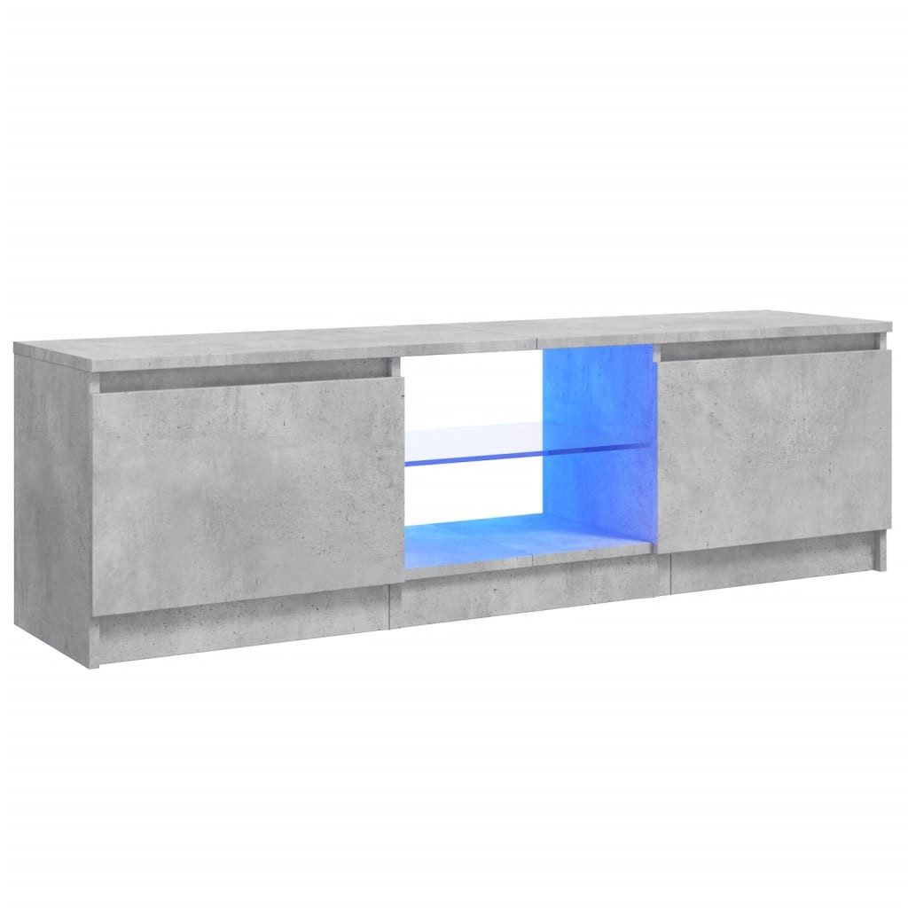vidaXL TV-Schrank TV-Board mit LED-Leuchten Betongrau günstig online kaufen
