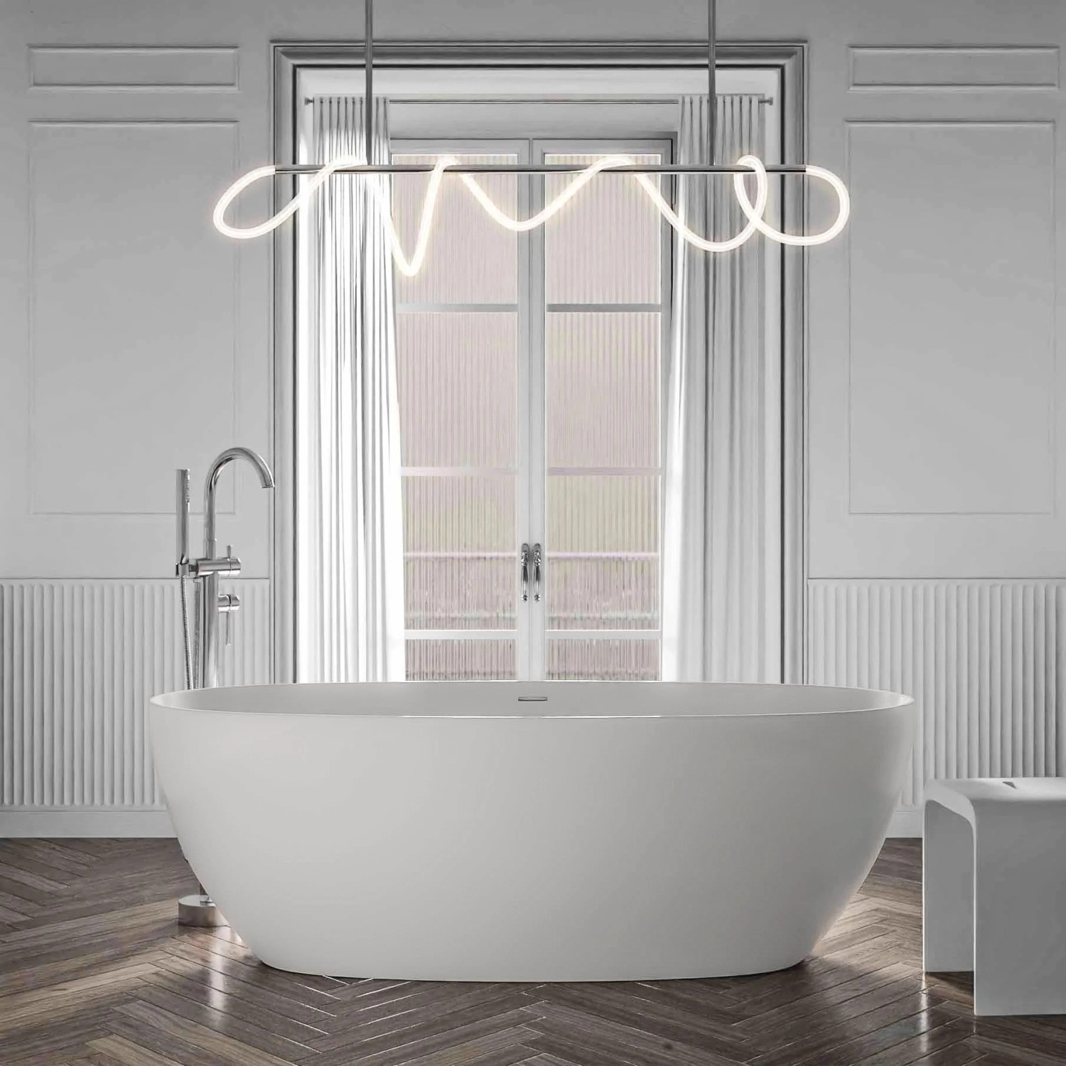 Bernstein Freistehende Badewanne BELAQUA Acryl Weiß Matt 170x80 cm günstig online kaufen