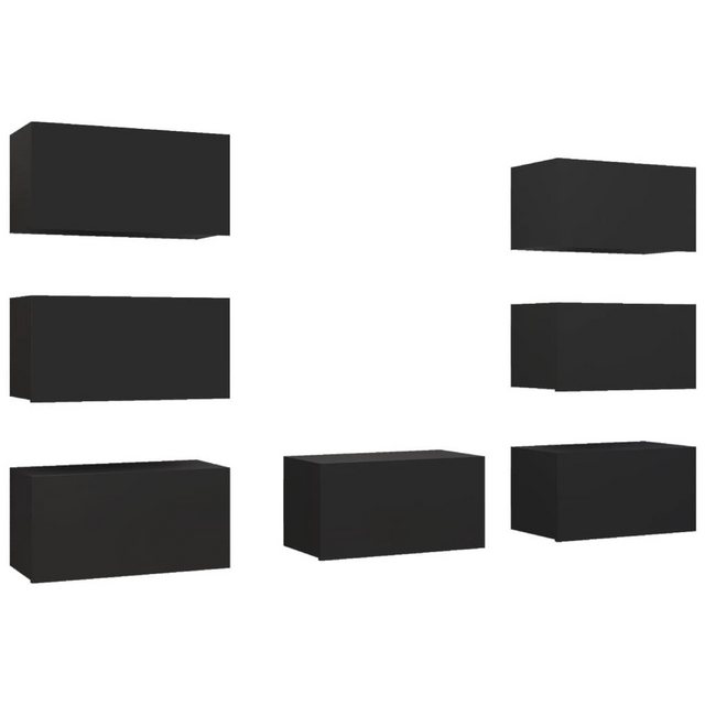 vidaXL TV-Schrank TV-Schränke 7 Stk Schwarz 30,5x30x60 cm Spanplatte Lowboa günstig online kaufen