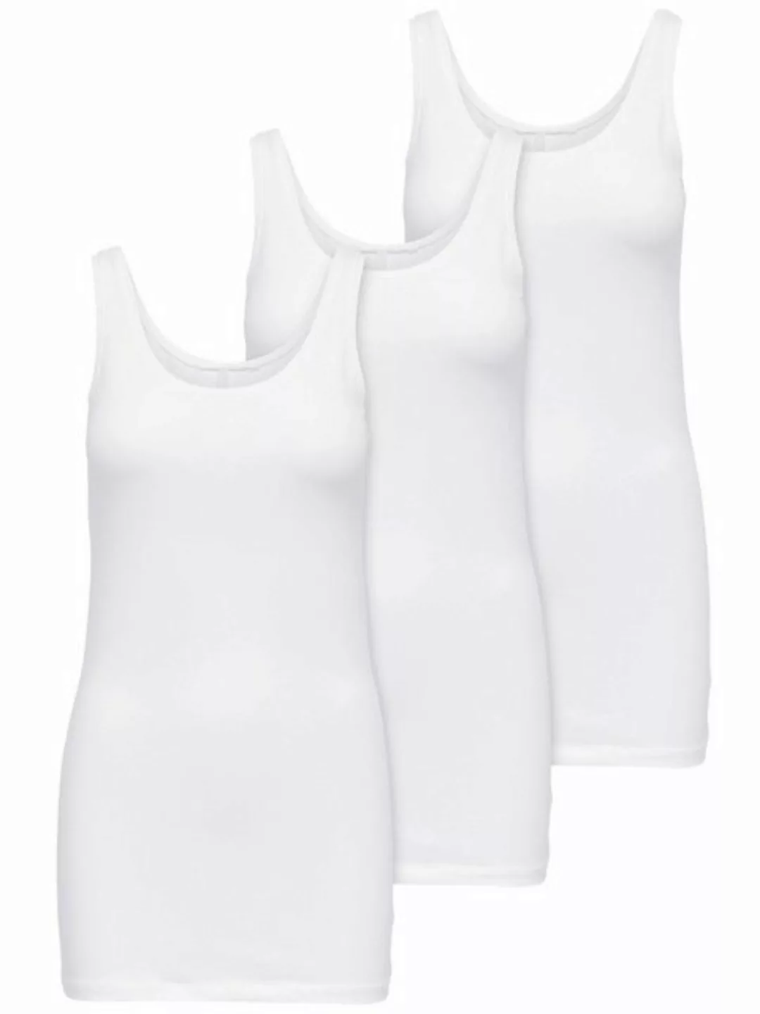 ONLY Tanktop Live Love (3-tlg) Lange Tops, elastische Baumwollqualität günstig online kaufen