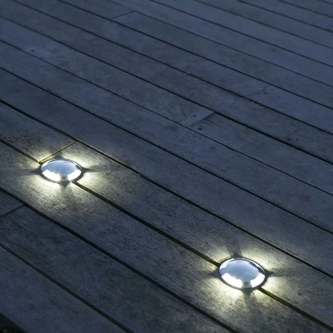 LED Bodeneinbauleuchte Keenan aus Aluminium und Glas in nickel, 4-Lichtaust günstig online kaufen