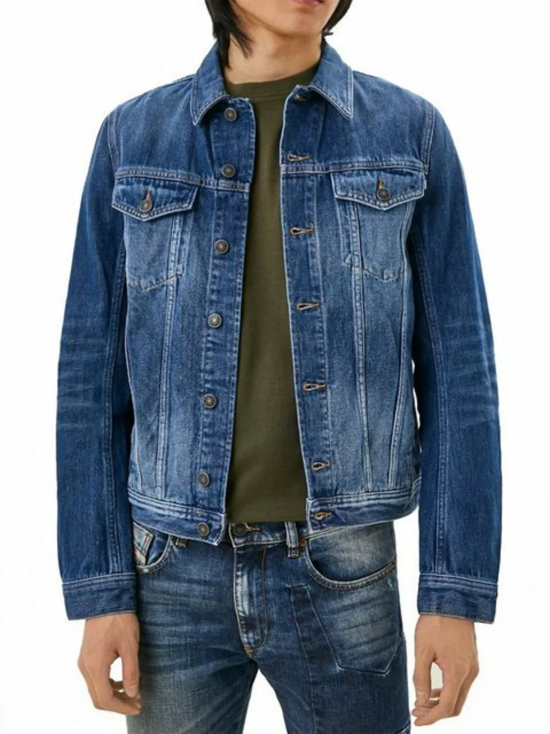 Diesel Jeansjacke Slim Fit Denim Jacke Geknöpft - R-ELSHAR-XP RT008 günstig online kaufen