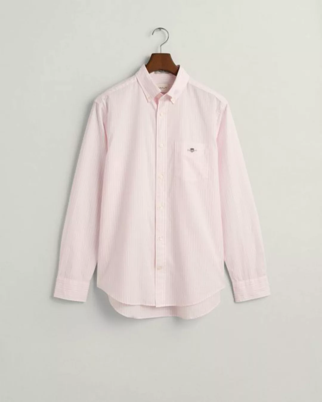 Gant Langarmhemd REG POPLIN GINGHAM SHIRT mit Logostickerei auf der Brust günstig online kaufen