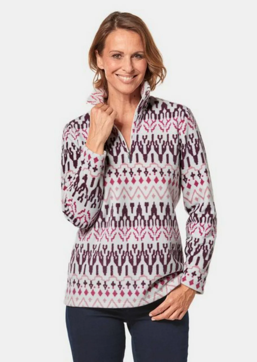 GOLDNER Sweater Kurzgröße: Kuschelig warmer Fleece-Troyer günstig online kaufen