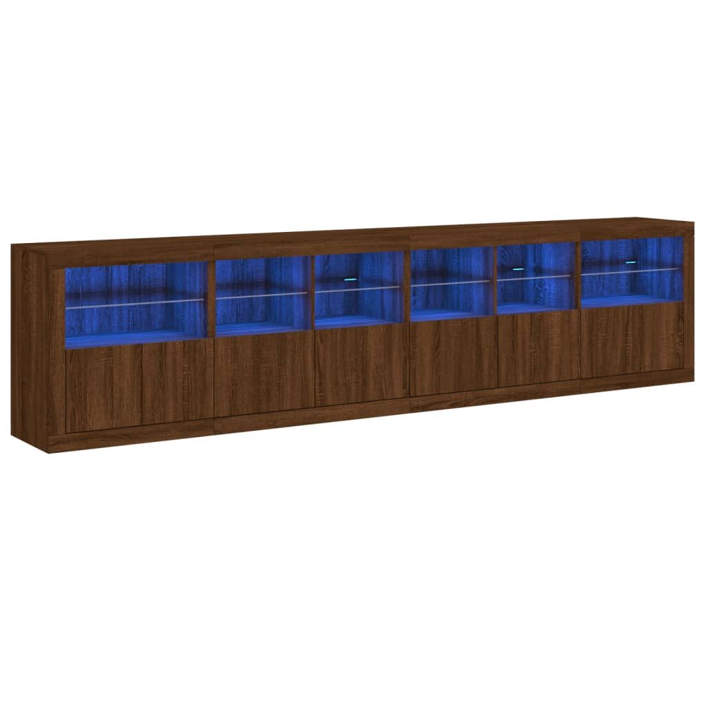 vidaXL Sideboard Sideboard mit LED-Leuchten Braun günstig online kaufen