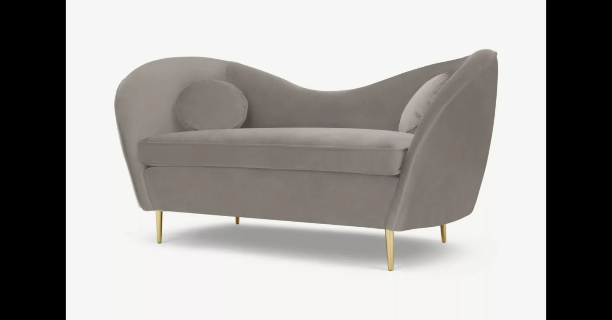 Kooper 2-Sitzer Sofa, Samt in Alaskagrau - MADE.com günstig online kaufen