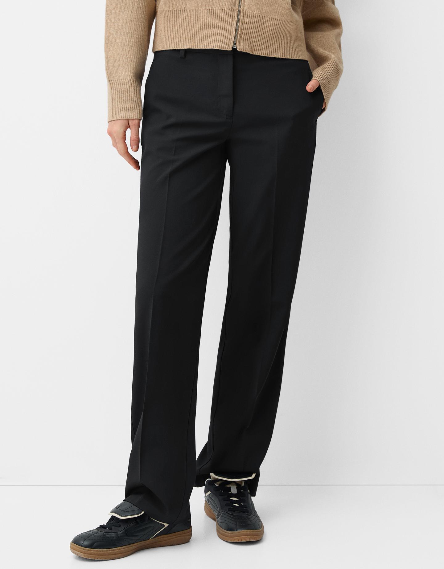 Bershka Tailoring-Straight-Hose Mit Tiefem Bund Damen 44 Schwarz günstig online kaufen