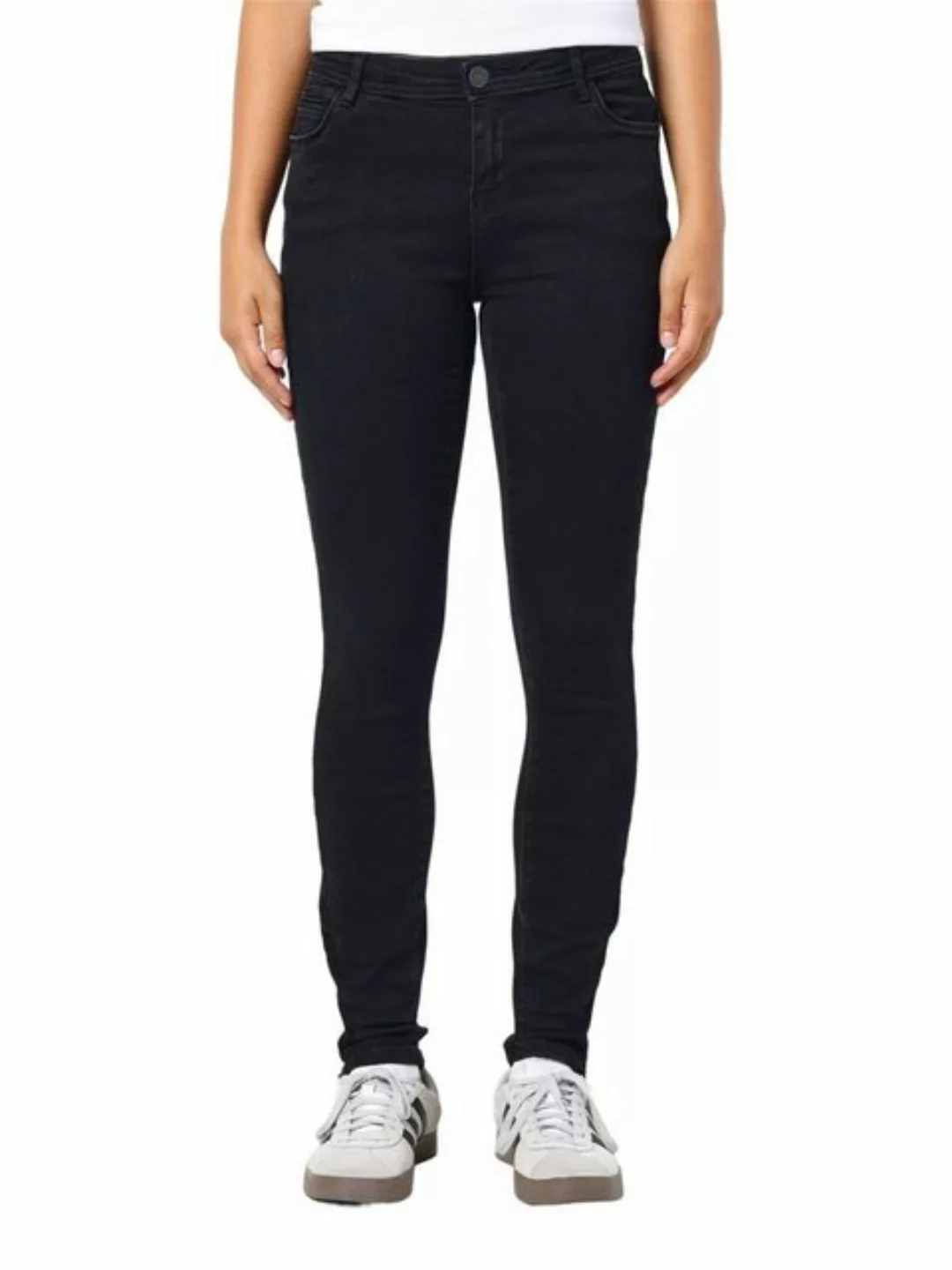 Noisy May Damen Jeans NMKIMMY NW ANK DART AZ159BL Slim Fit Schwarz Black günstig online kaufen