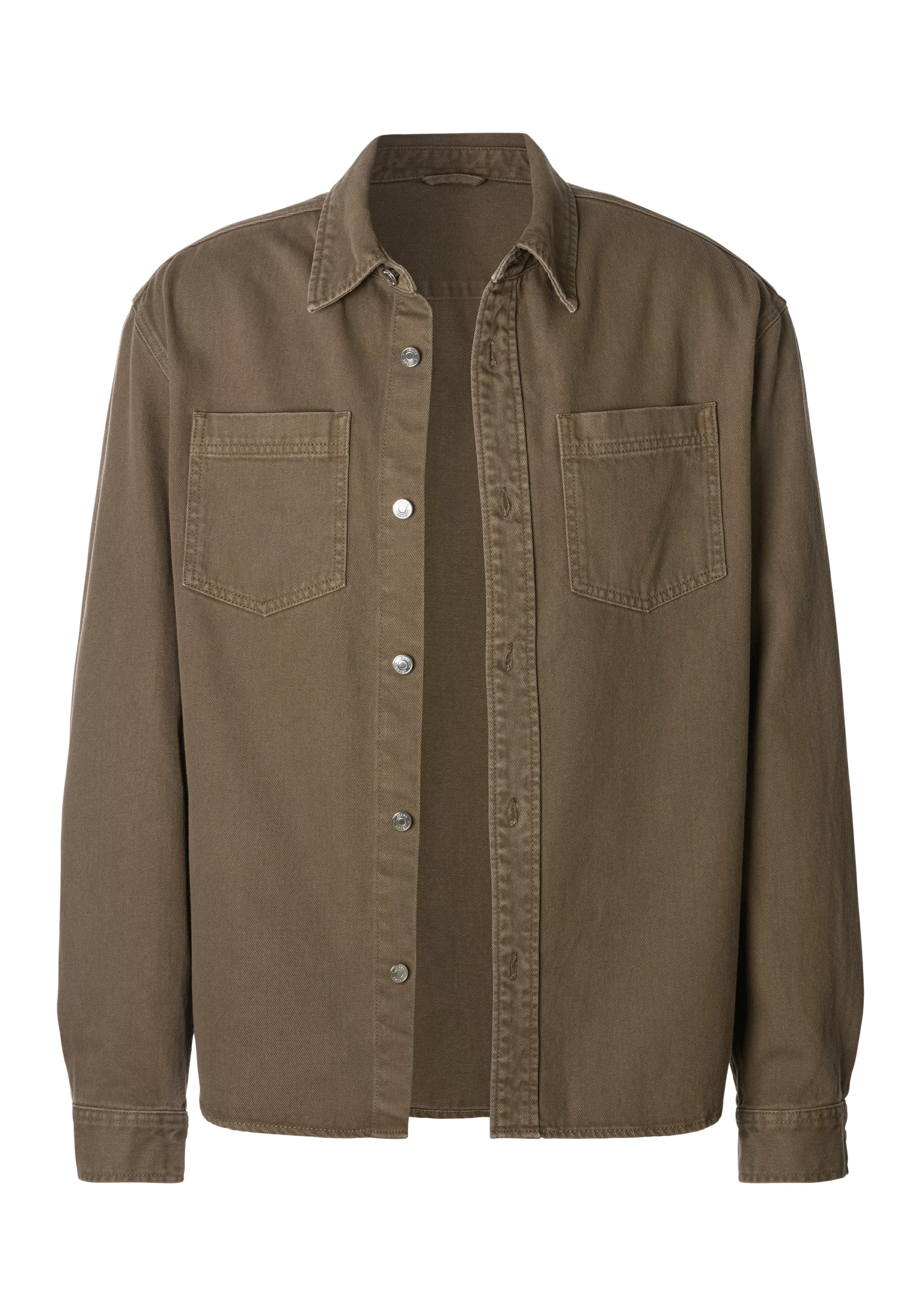 John Devin Hemdjacke, weites Overshirt aus Baumwolle, mit aufgesetzten Tasc günstig online kaufen
