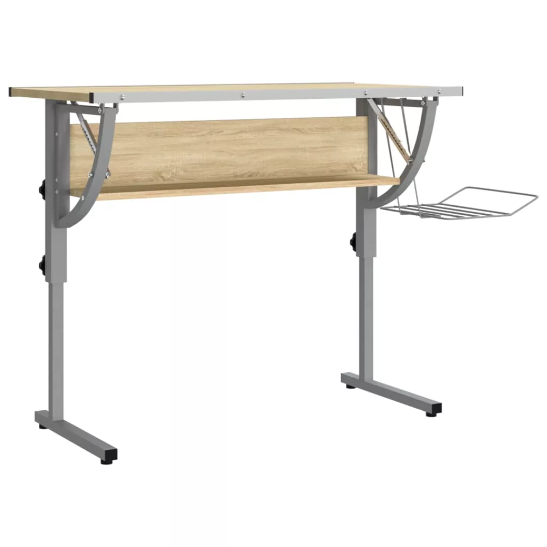 Vidaxl Basteltisch Sonoma Eiche & Grau 110x53x(58-87) Cm Holzwerkstoff günstig online kaufen