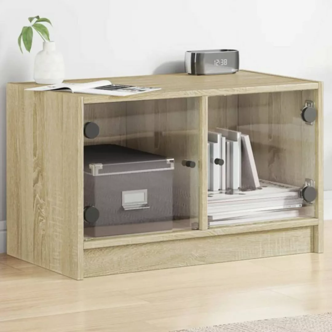 vidaXL TV-Schrank TV-Schrank mit Glastüren Sonoma-Eiche 68x37x42 cm günstig online kaufen