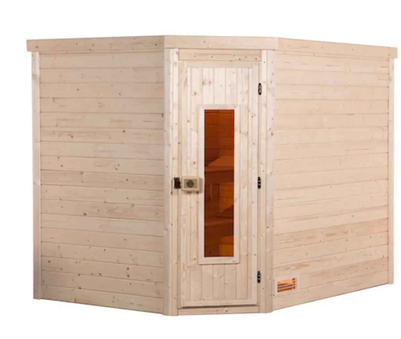 Weka Massivholzsauna Turku 3 Sparset 9 kW BioS Holztür günstig online kaufen