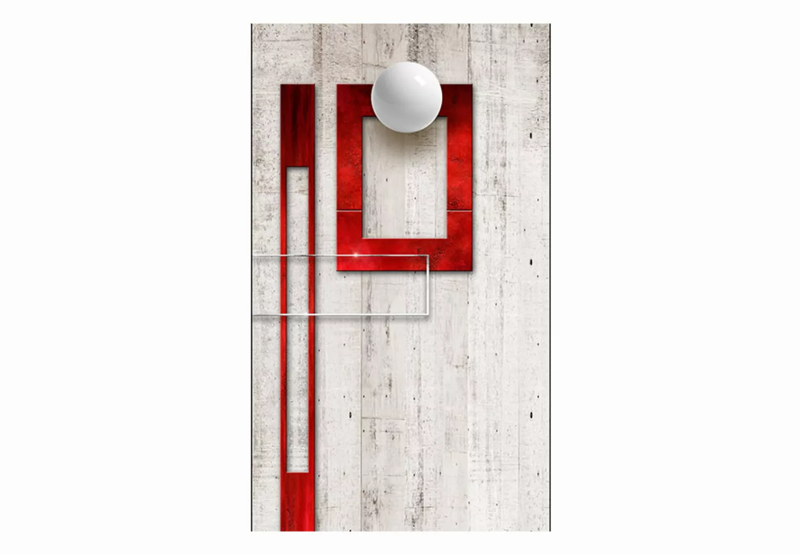 Fototapete - Concrete, Red Frames And White Knobs günstig online kaufen