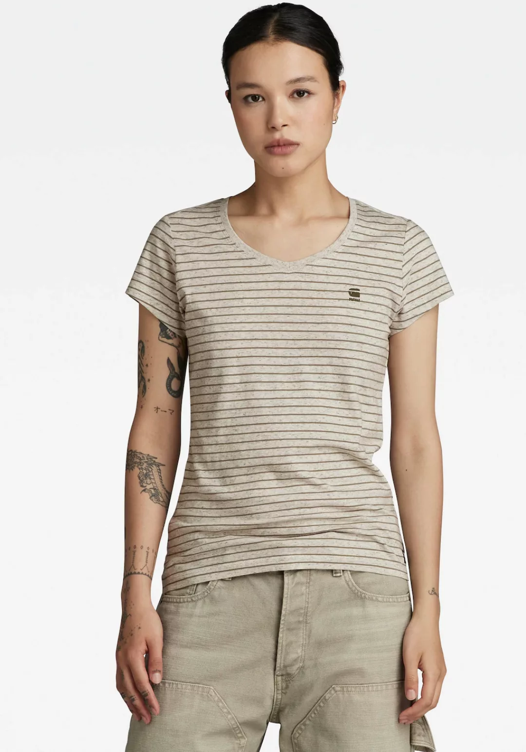 G-Star RAW T-Shirt Stripe Eyben Slim V T 2.0 WMN (1-tlg) günstig online kaufen