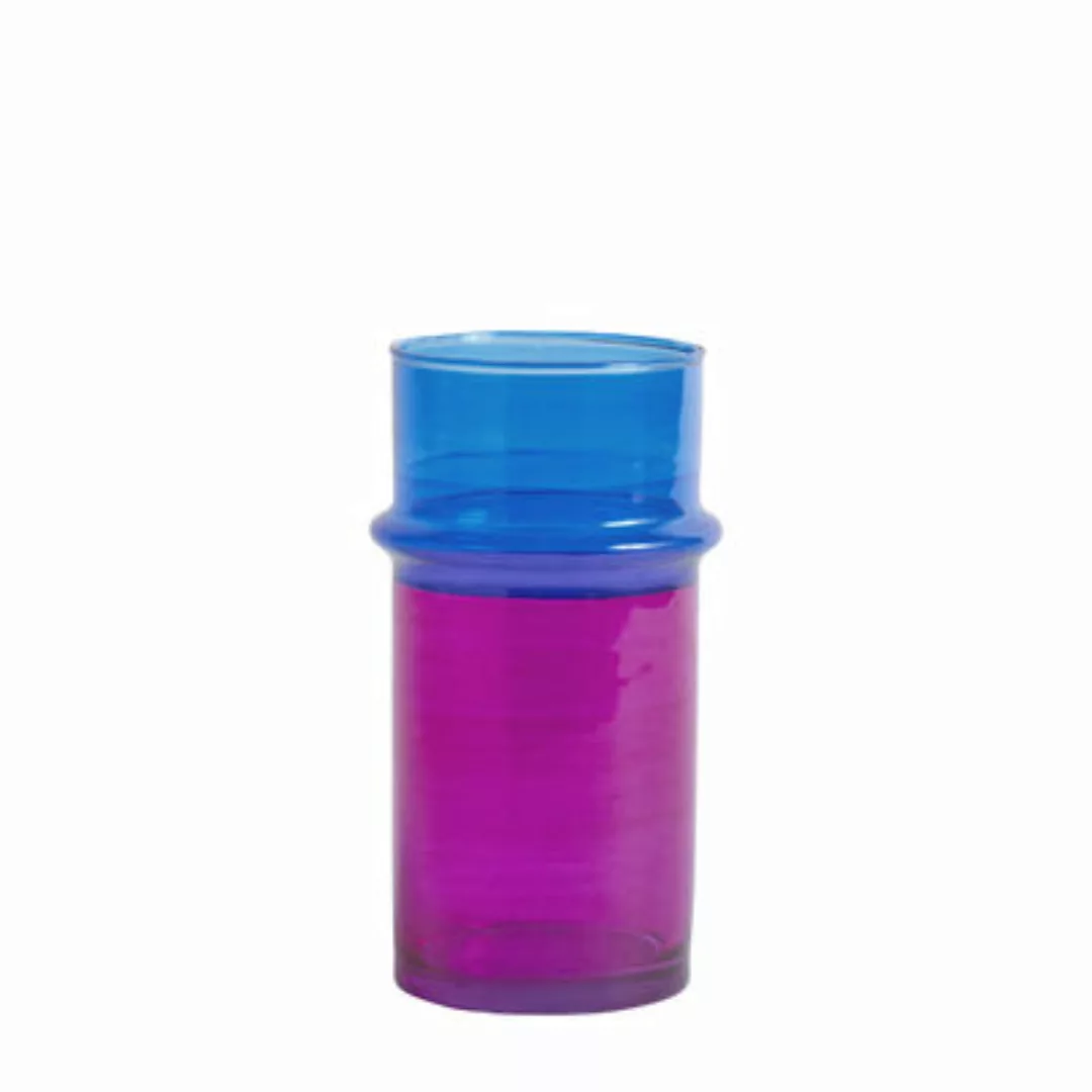Vase Moroccan Small glas rosa blau / Ø 9,5 x H 20,5 cm - Hay - Rosa günstig online kaufen