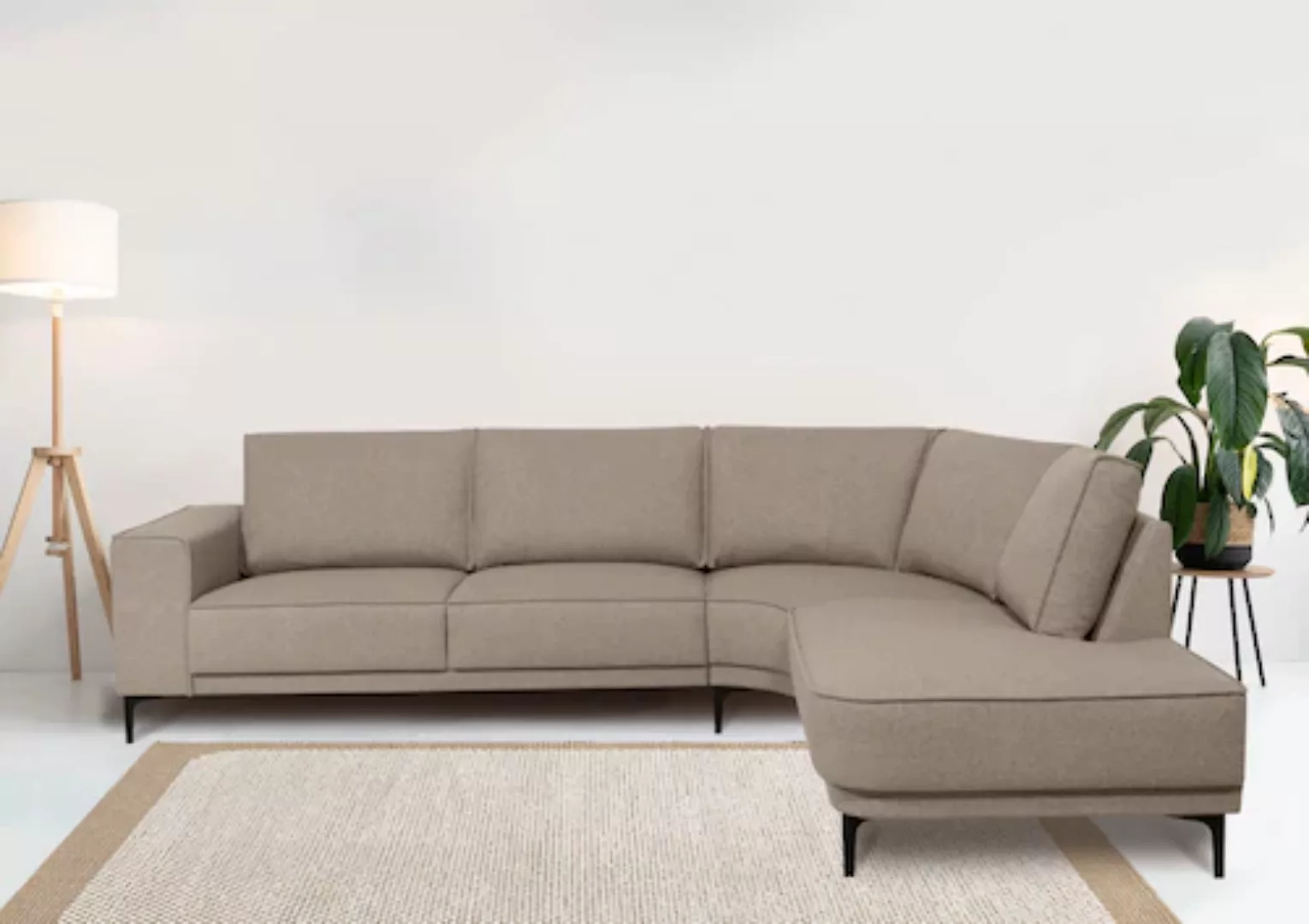 Places of Style Ecksofa »Casina«, mit abgerundeter Ottomane, in einem weich günstig online kaufen