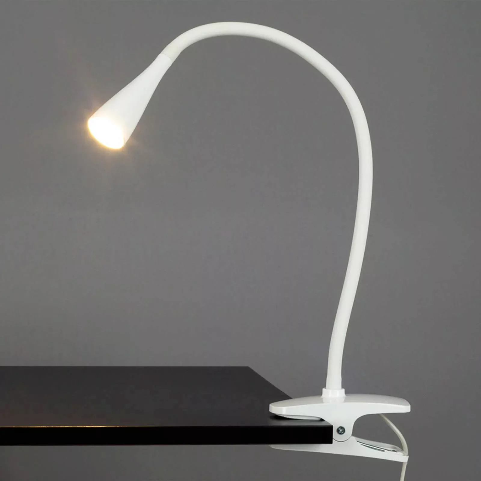 Schmale LED-Klemmleuchte Baris in Weiß günstig online kaufen