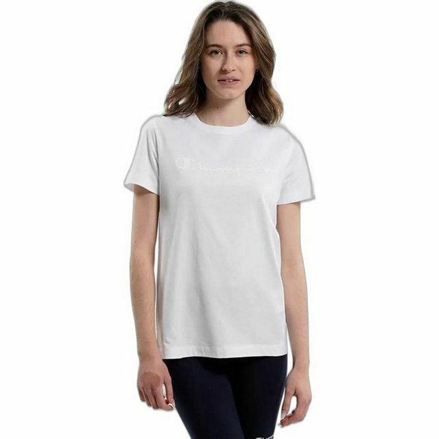 Champion T-Shirt Damen Kurzarm-T-Shirt Champion Crewneck Weiß günstig online kaufen