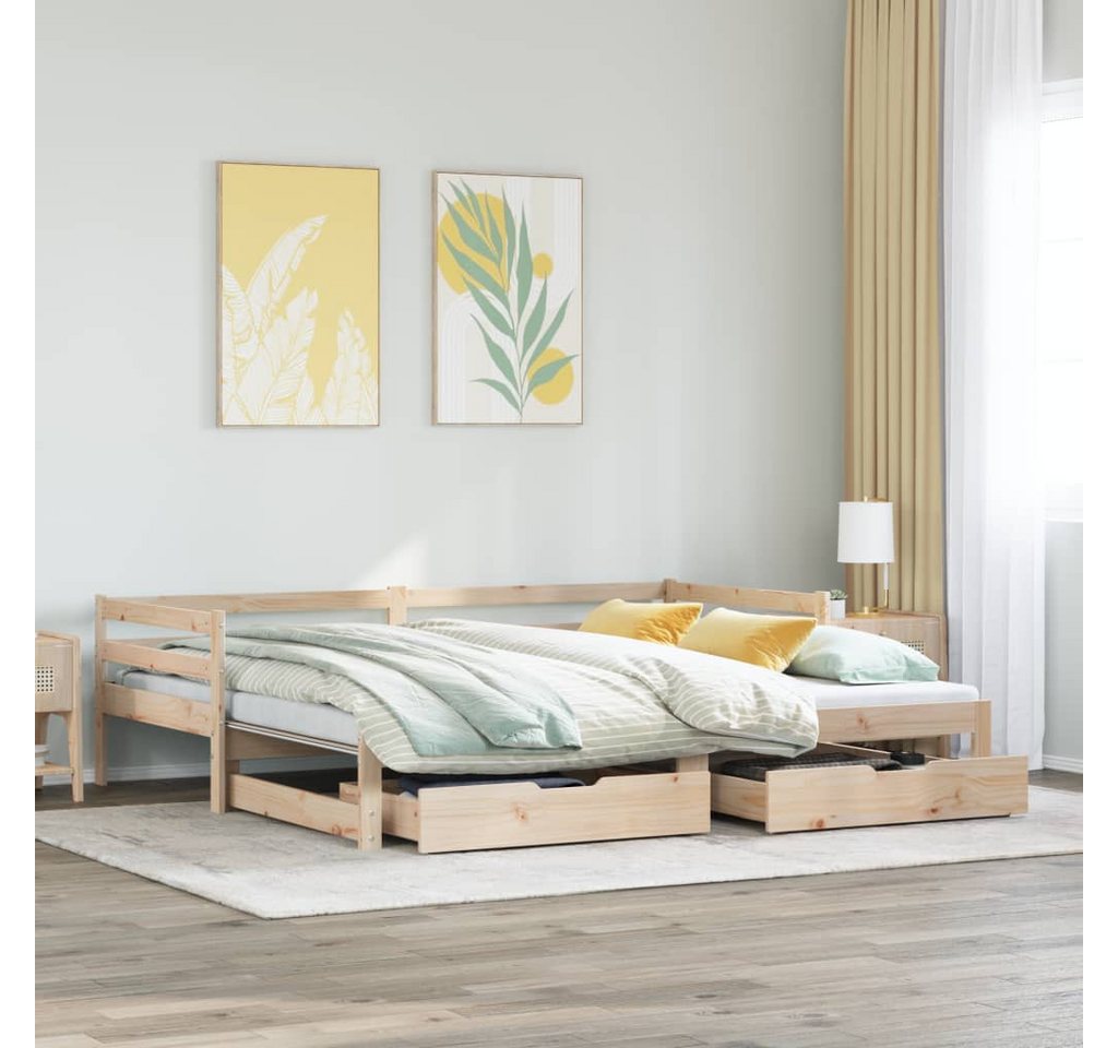 vidaXL Bett Tagesbett Ausziehbar mit Schubladen 90x190 cm Massivholz Kiefer günstig online kaufen