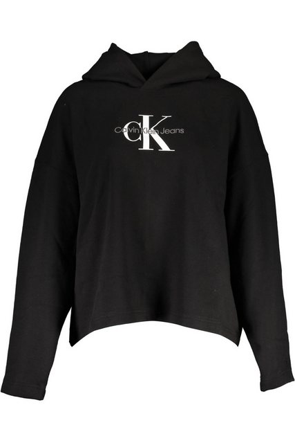 Calvin Klein Jeans Sweatshirt Damen-Kapuzenpullover schwarz mit Logo-Sticke günstig online kaufen