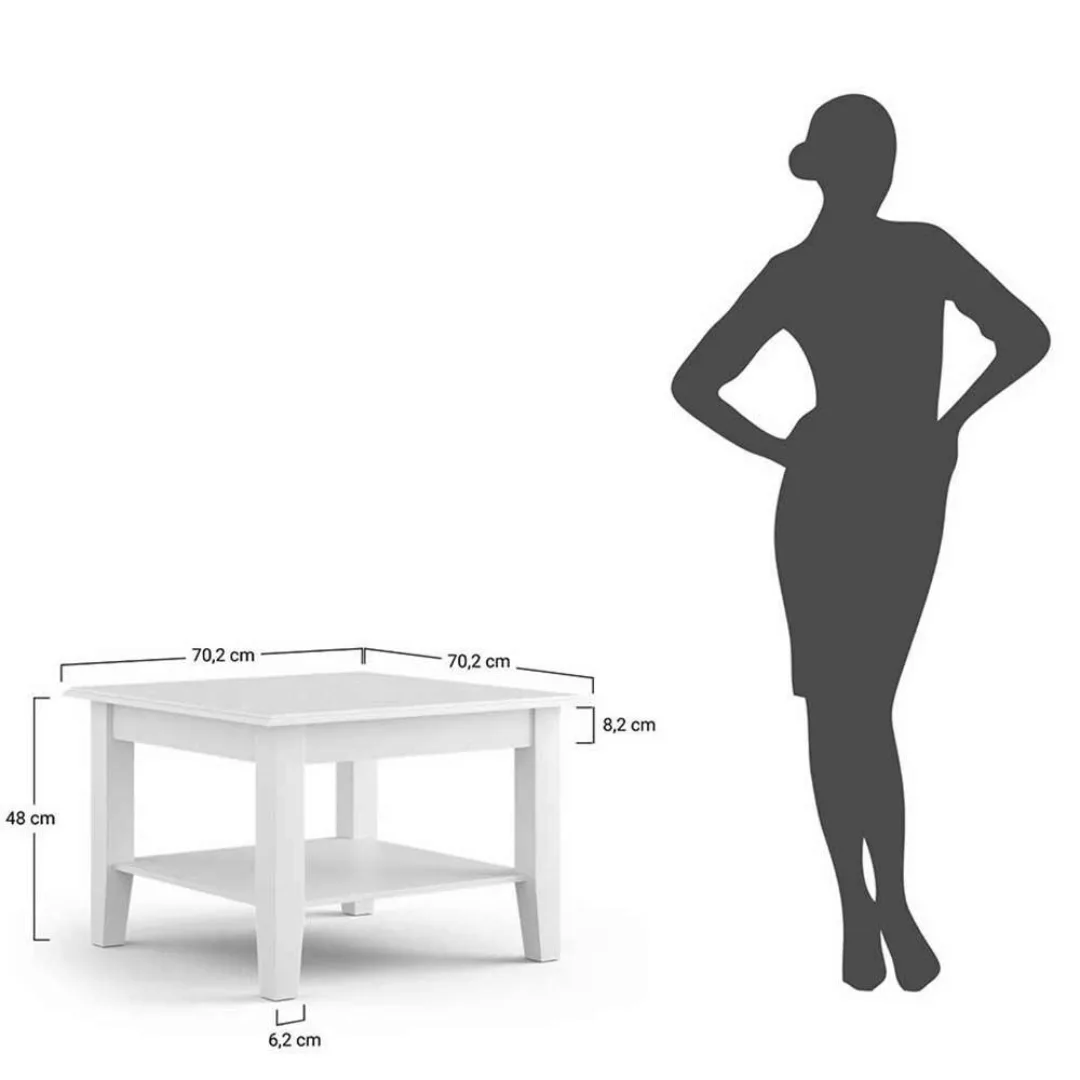 Couchtisch Sofatisch in Kieferfarben und Grau aus Massivholz günstig online kaufen