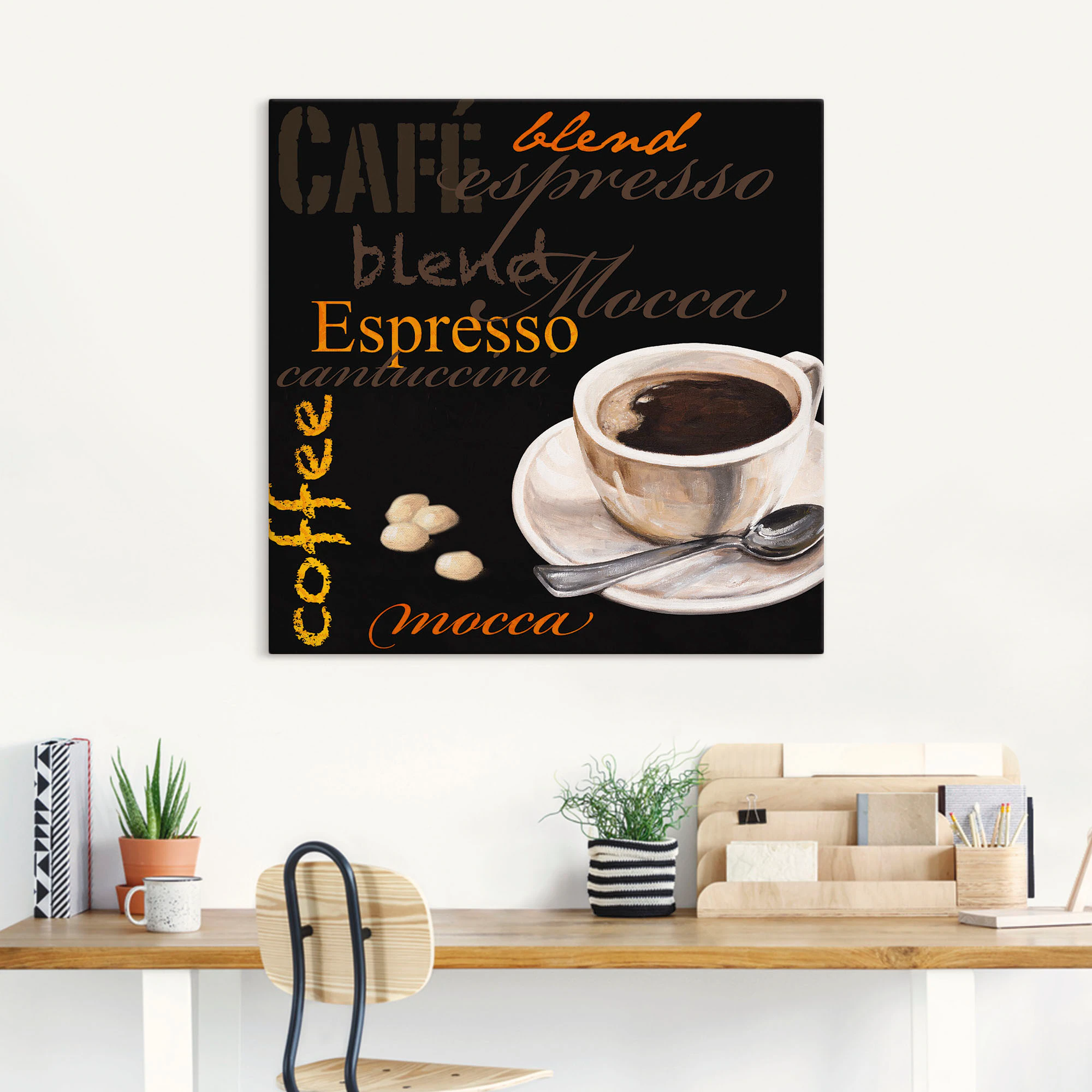 Artland Wandbild "Espresso - Kaffee", Kaffee Bilder, (1 St.), als Alubild, günstig online kaufen