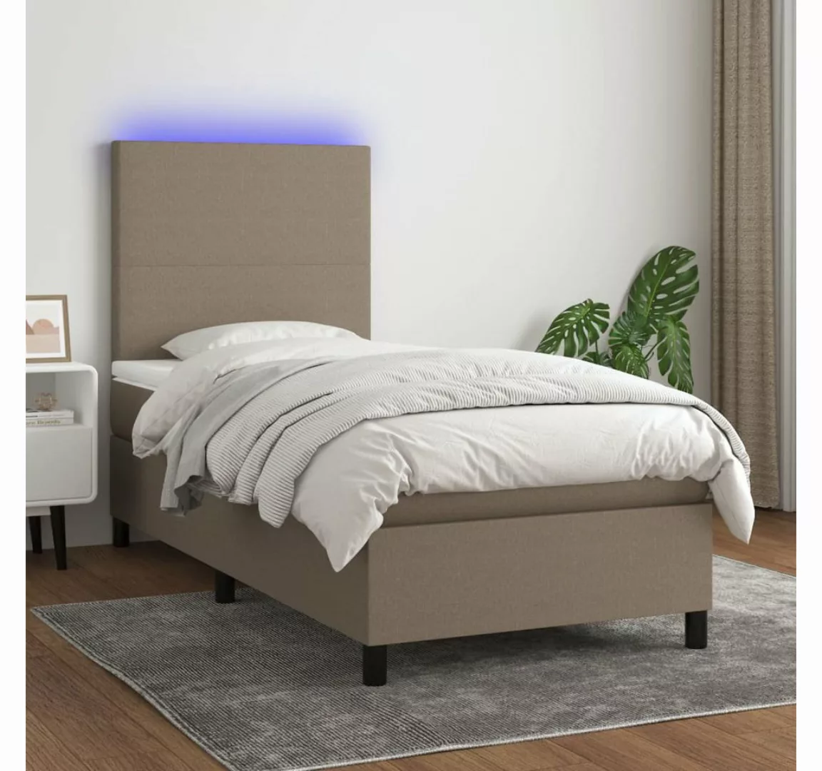 vidaXL Boxspringbett Bett Boxspringbett mit Matratze & LED Stoff (100 x 200 günstig online kaufen